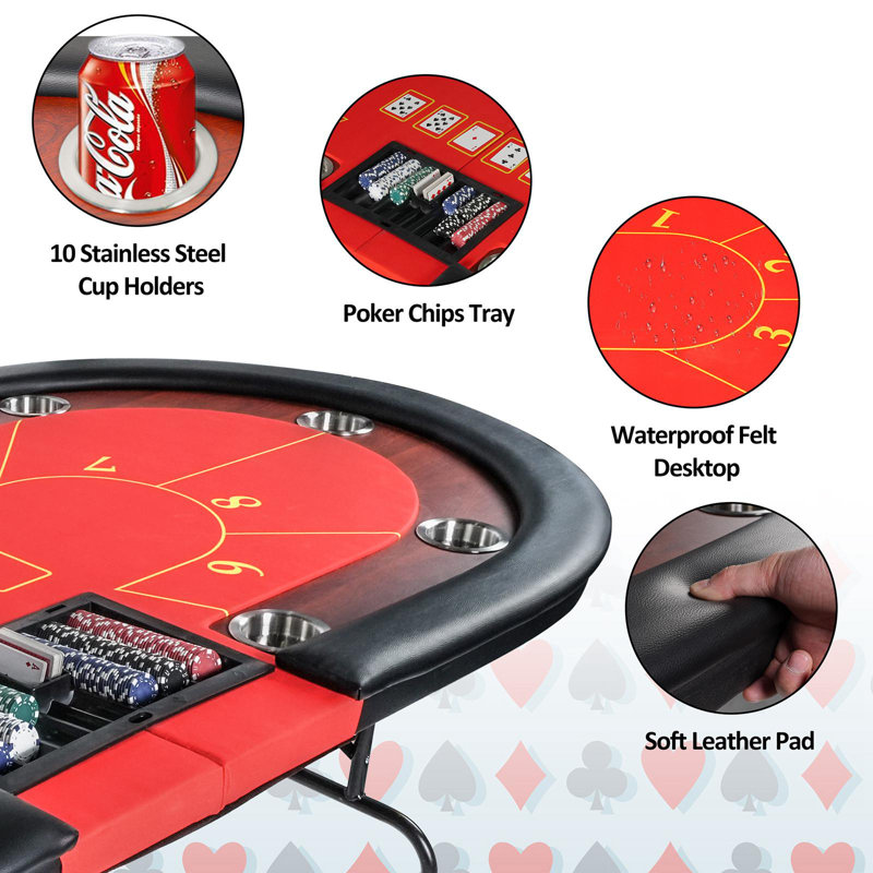 ACEM 84" 10 Player Poker Table Wayfair